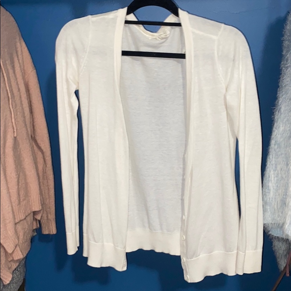 Basic white cardigan